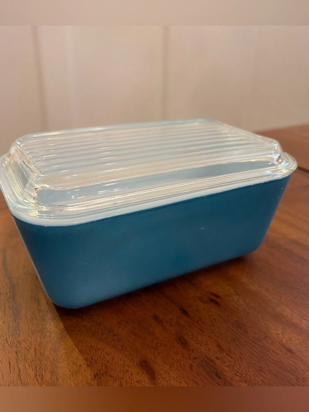 Vintage Pyrex 502 Blue Turquoise Refrigerator Dish 1.5 Pint with 502-C Lid READ